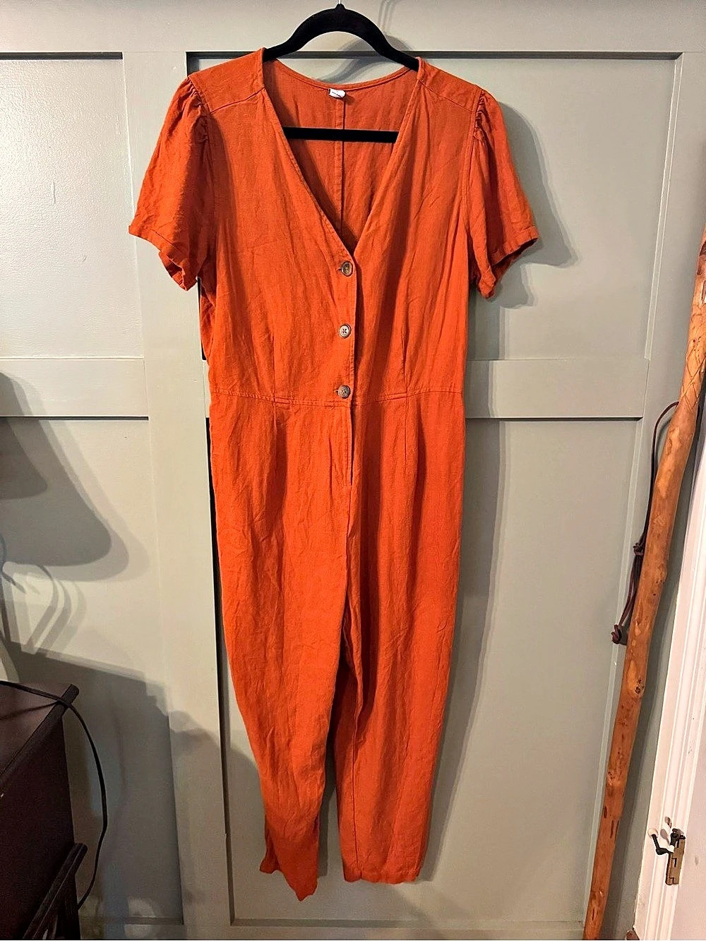 Old Navy Orange/pumpkin Short Sleeve Jumpsuit